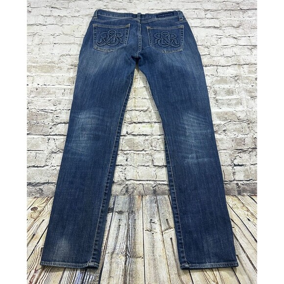 Rock & Republic Jeans Womens 10 Blue Berlin Mid-rise Straight Slim Stretch Denim - Picture 6 of 13